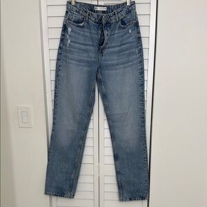 Zara Light Blue Straight-Leg Jeans